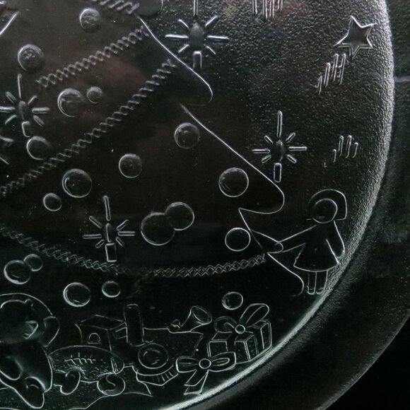 Duralex Christmas Tree Teddy Bear Presents Glass Platter 13" #3480 France - Picture 4 of 11